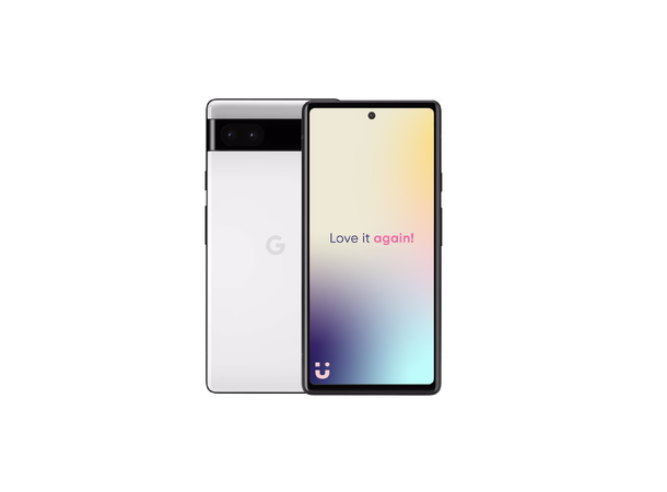 Brukt  Google Pixel 6A 128GB, White Grade B Meget Pent Brukt Minst 80% 
