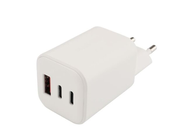 MustHavz Vegglader PD 65W, Hvit 2 x USB-C og 1 x USB-A 