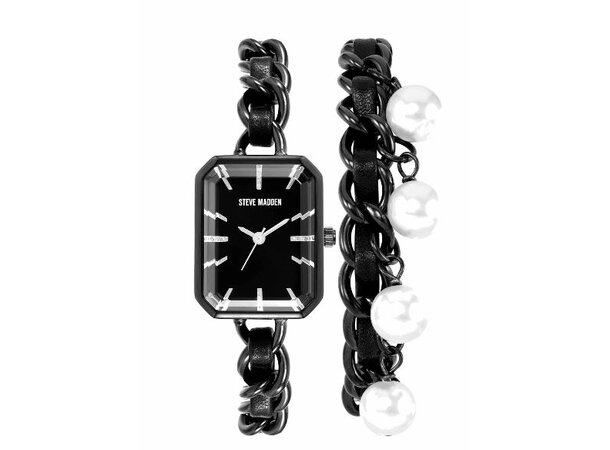 Steve Madden Klokke SM-1077BKST Gradering A+  Helt Ny 